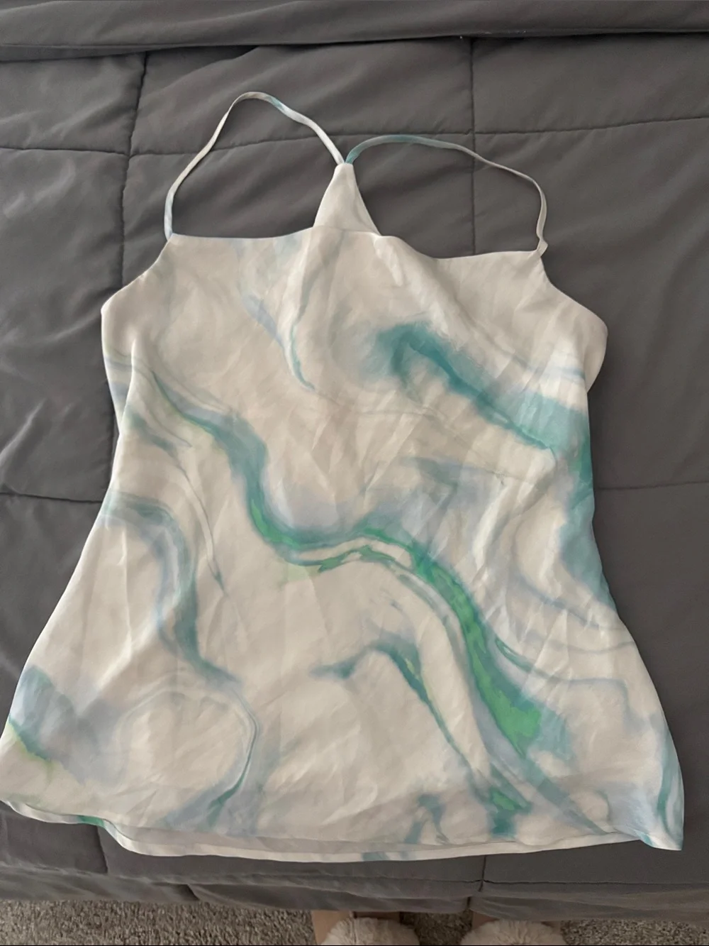 Express Marble-Print Satin Racerback - Picture 1 of 1